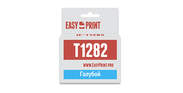 Картридж EasyPrint Epson C13T1282 для Epson Stylus S22/SX125/SX130/SX230/SX420W/Office BX305F, голубой, с